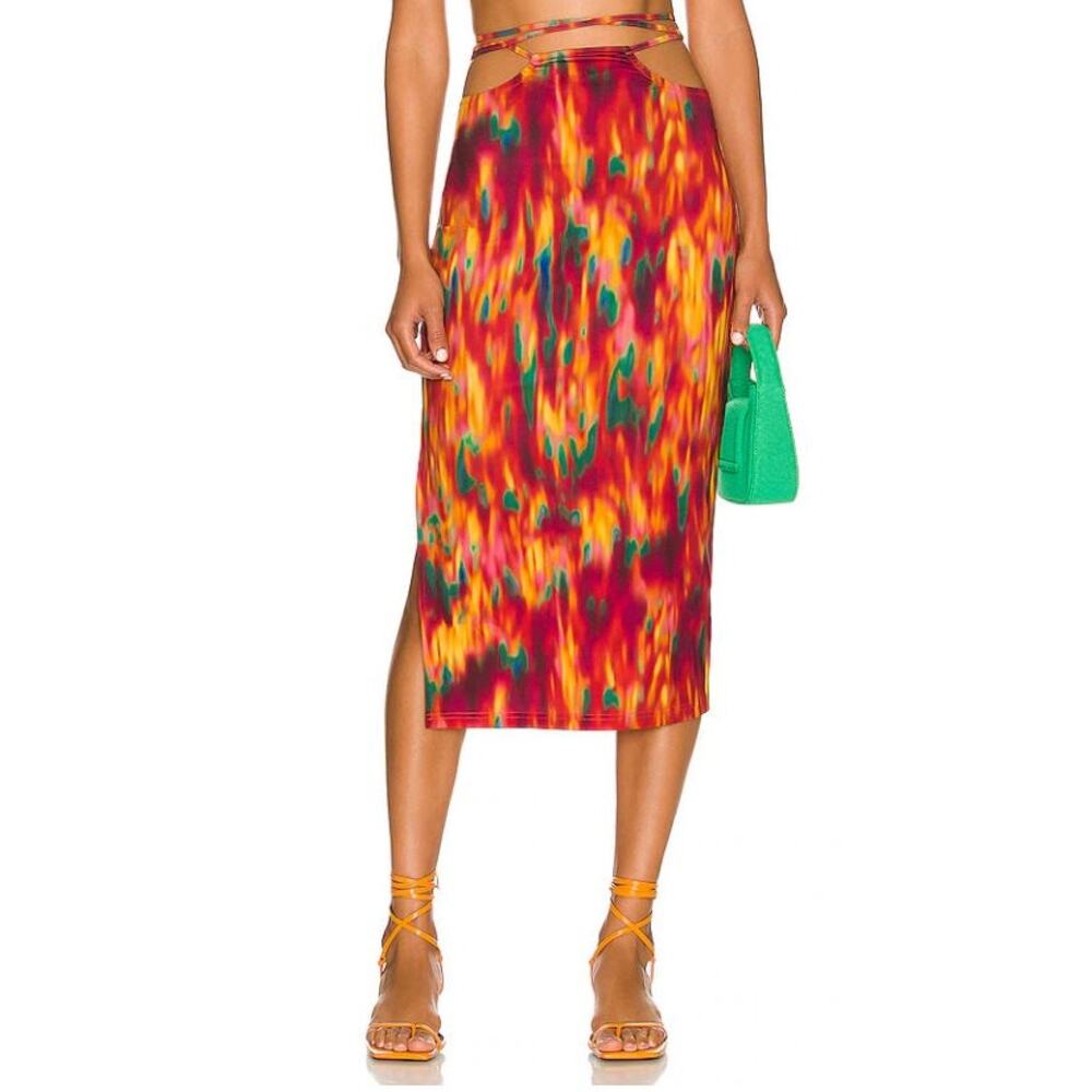 WEWOREWHAT CUT OUT MIDI‎ SKIRT Size XL